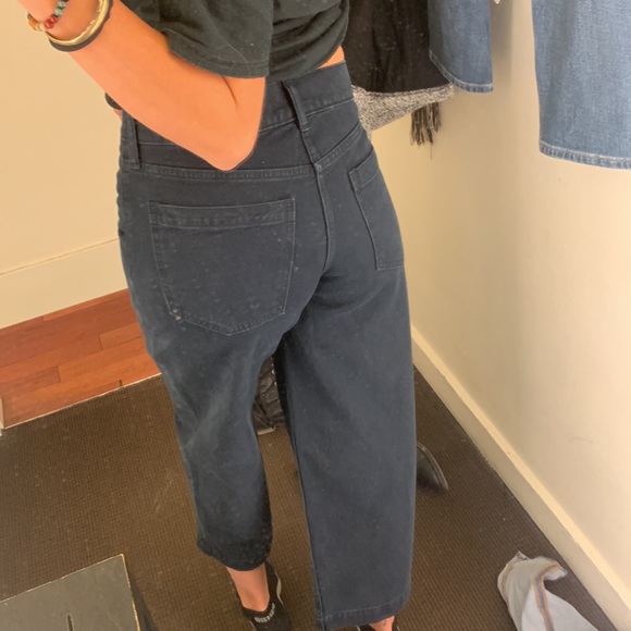 Banana republic size 29 wide leg crop dark wash jeans brand new - Picture 3 of 4